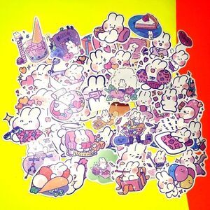 50pcs brand new waterproof bunny stickers